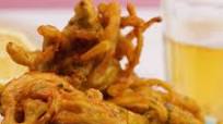 Beer Battered Onion Bhaji With Coconut Raita Beer Battered Onion Bhaji With Coconut Raita