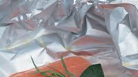 Foil-baked Salmon Served with English Parsley Sauce Foil-baked Salmon Served with English Parsley Sauce
