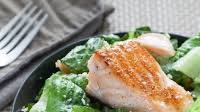 Salmon Caesar Salad with Homemade Sourdough Croutons Salmon Caesar Salad with Homemade Sourdough Croutons