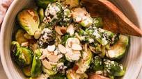 Warm Brussels Sprouts Caesar Salad Warm Brussels Sprouts Caesar Salad