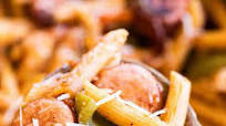 Easy Cheesy Pasta and Sausage Skillet Dinner Easy Cheesy Pasta and Sausage Skillet Dinner