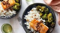 Salmon Piccata with Garlic Rice & Roasted Broccoli Salmon Piccata with Garlic Rice & Roasted Broccoli