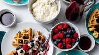 Lemon Ricotta Waffles with Mixed Berry Syrup Lemon Ricotta Waffles with Mixed Berry Syrup