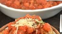 Turkey Meatballs with Bruschetta Sauce Turkey Meatballs with Bruschetta Sauce