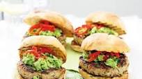 Turkey & coriander burgers with guacamole Turkey & coriander burgers with guacamole