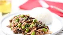 Sesame Beef with steak and edamame Sesame Beef with steak and edamame