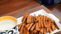 Oven-Baked Sweet Potato Fries with Homemade Ranch Dressing Oven-Baked Sweet Potato Fries with Homemade Ranch Dressing
