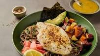Miso Alaska Sole and Yuzu Soba Noodle Bowl Miso Alaska Sole and Yuzu Soba Noodle Bowl