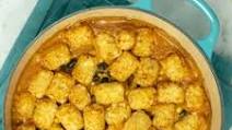 Cheesy chili vegan tater tot casserole Cheesy chili vegan tater tot casserole
