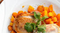 Pan-Seared Chicken Thighs With Butternut Squash and Carrots Recipe Pan-Seared Chicken Thighs With Butternut Squash and Carrots Recipe