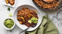 Crispy Plantain Sofritas with Chiles & Avocado Mash Crispy Plantain Sofritas with Chiles & Avocado Mash