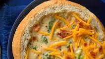 Cheesy Broccoli Soup in a Bread Bowl Cheesy Broccoli Soup in a Bread Bowl