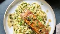 Salmon Piccata with Herbed Pasta Salmon Piccata with Herbed Pasta