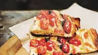 Roman-Style Pizza with Roasted Cherry Tomatoes and Cheese Roman-Style Pizza with Roasted Cherry Tomatoes and Cheese