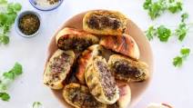 Arayes: Grilled Meat-Stuffed Pitas Arayes: Grilled Meat-Stuffed Pitas
