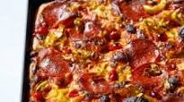 Detroit-Style Pepperoni and Pickled Pepper Pan Pizza Detroit-Style Pepperoni and Pickled Pepper Pan Pizza