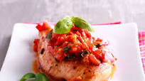 Pesto Stuffed Chicken Breast with Bruschetta Sauce Pesto Stuffed Chicken Breast with Bruschetta Sauce