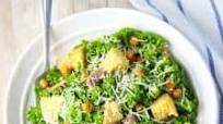 Kale Caesar Salad with Spicy Roasted Chickpeas Kale Caesar Salad with Spicy Roasted Chickpeas