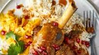 Curried lamb shanks with Mauritian mango kutcha Curried lamb shanks with Mauritian mango kutcha