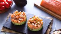 salmon tartare with avocado and toasted almonds salmon tartare with avocado and toasted almonds