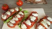 Bruschetta tomates jambon mozzarella Bruschetta tomates jambon mozzarella