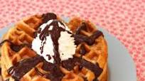 Churro Waffles with Chocolate Sauce Churro Waffles with Chocolate Sauce