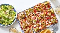 Buffalo Cauliflower Pizza with Caesar Salad Buffalo Cauliflower Pizza with Caesar Salad
