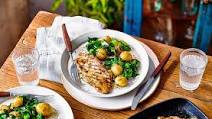 Herby marinated pork loin with potato salad Herby marinated pork loin with potato salad