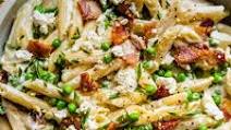 Pasta With Peas, Pancetta and Goat Cheese Pasta With Peas, Pancetta and Goat Cheese
