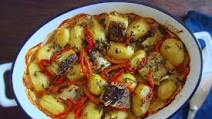 Cod in the oven drizzled with olive oil Cod in the oven drizzled with olive oil
