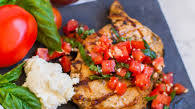 Grilled Pork Chops with Bruschetta Grilled Pork Chops with Bruschetta