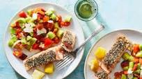 Za'atar Roasted Salmon with Feta & Shepherd Salad Za'atar Roasted Salmon with Feta & Shepherd Salad