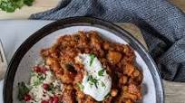 Moroccan Beef & Apricot Tagine with Jewelled Rice (GF, DF) Moroccan Beef & Apricot Tagine with Jewelled Rice (GF, DF)