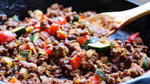 Grass Fed Beef and Zucchini Skillet Supper Grass Fed Beef and Zucchini Skillet Supper