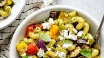 Roasted Rainbow Vegetable Pasta with Cashew Pesto + Goat Cheese Roasted Rainbow Vegetable Pasta with Cashew Pesto + Goat Cheese