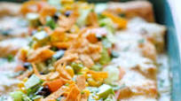 White Chicken Enchiladas with Green Chile Sour Cream Sauce White Chicken Enchiladas with Green Chile Sour Cream Sauce