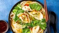 Pork Dumpling Noodle Soup with Greens and Chilli Vinegar Pork Dumpling Noodle Soup with Greens and Chilli Vinegar