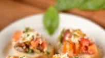 Cherry Tomato Bruschetta with Parmesan Cheese Cherry Tomato Bruschetta with Parmesan Cheese