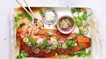 Sticky honey miso-glazed salmon recipe Sticky honey miso-glazed salmon recipe