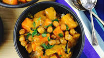 Vegan Coconut & Pumpkin Curry with Roasted Chickpeas Vegan Coconut & Pumpkin Curry with Roasted Chickpeas