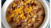 Slow Cooker Cheddar, Bacon, & Bean Soup Slow Cooker Cheddar, Bacon, & Bean Soup