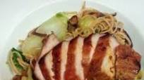Soy-Glazed Pork Tenderloin Over Egg Noodles Soy-Glazed Pork Tenderloin Over Egg Noodles