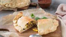 Grilled vegetable and mozzarella calzone Grilled vegetable and mozzarella calzone