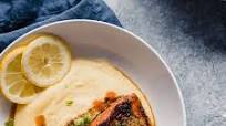 Blackened Cajun Sockeye Salmon with Smoky Cheddar Grits Blackened Cajun Sockeye Salmon with Smoky Cheddar Grits