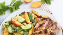 Grilled Thai Chicken with Cucumber Peach Salad Grilled Thai Chicken with Cucumber Peach Salad