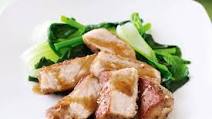 Salt and pepper pork with Asian greens Salt and pepper pork with Asian greens