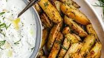 Roasted Greek Potatoes with Lemon Tzatziki Roasted Greek Potatoes with Lemon Tzatziki