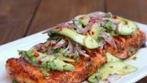 Grilled salmon with avocado salsa Grilled salmon with avocado salsa