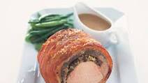 Roast pork with prune, lemon & apple stuffing Roast pork with prune, lemon & apple stuffing