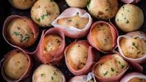 Garlic dough balls wrapped in prosciutto Garlic dough balls wrapped in prosciutto